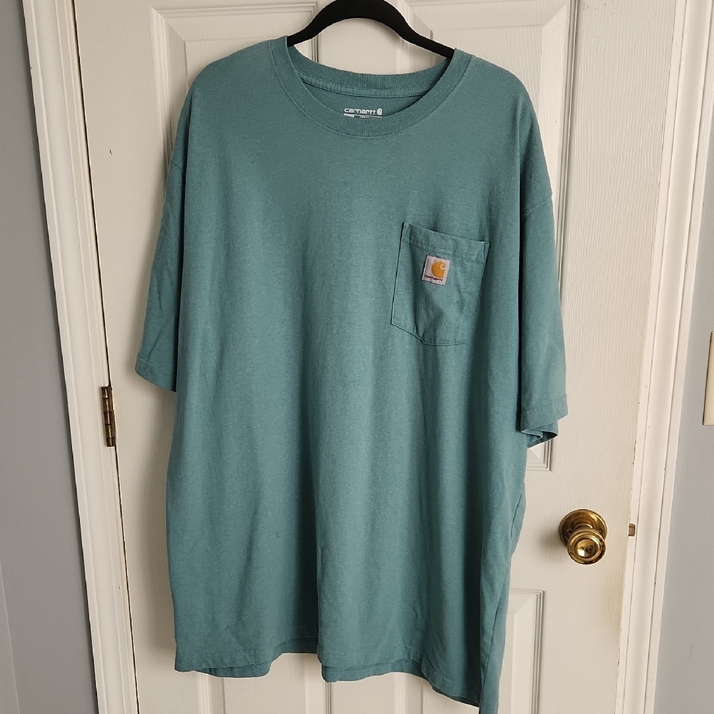 Carhartt Men's Aqua Short Sleeve Pocket Tee